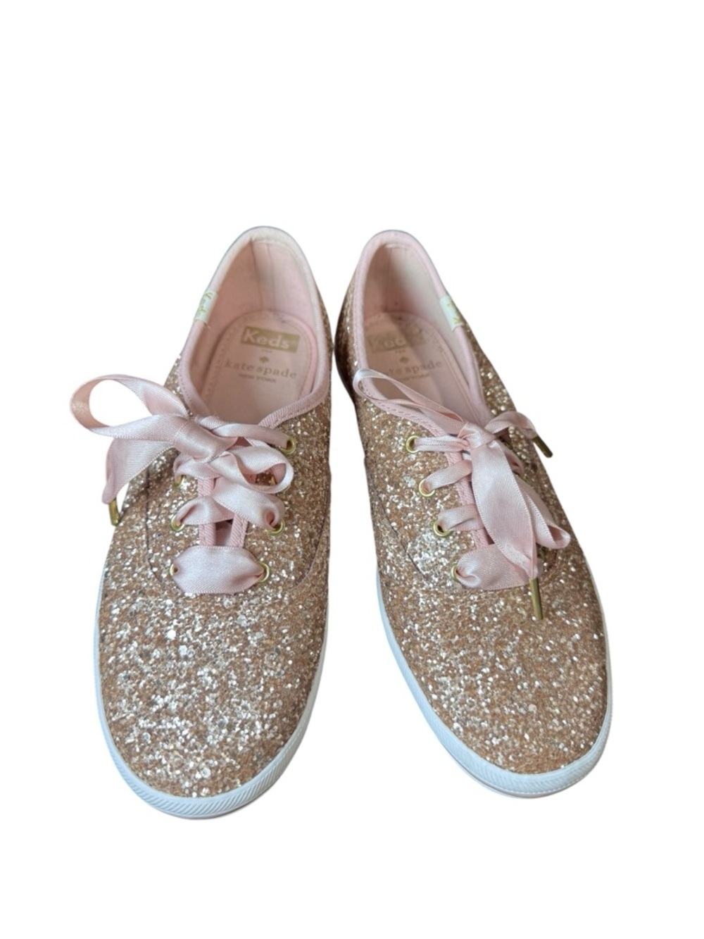 Kate Spade New York x Keds Champion Rose Gold Glitter Sneakers - Size 6
